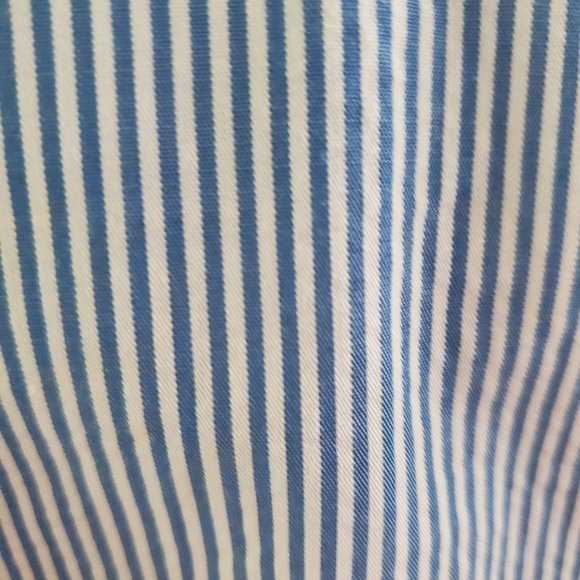 NEW Zara Trafaluc Sz S Blue Striped Off the Shoulder 3/4 Sleeve Blouse - Picture 9 of 11